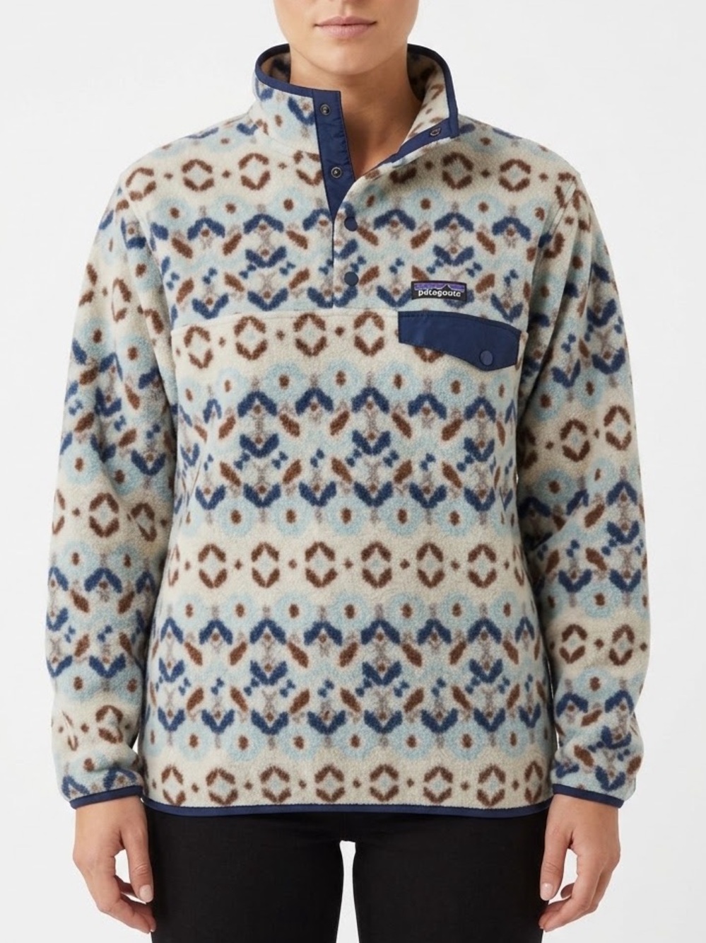 Patagonia Women’s Synchilla Snap-T Fleece M Tundra Cluster Big Sky Blue